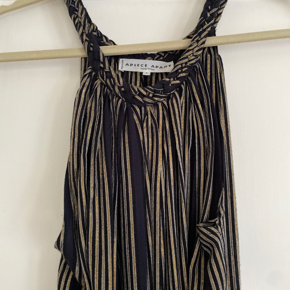 Apiece Apart Caspia Braid Tank dress, black, size 2,